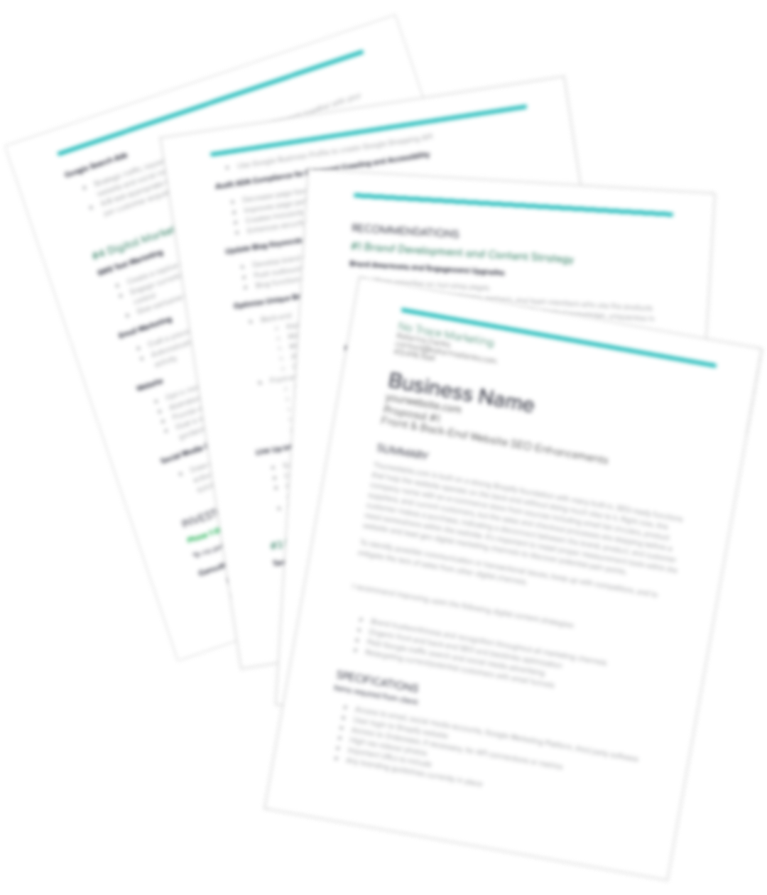 Assessment-Mock A template example of a website assessment white paper from No Trace Marketing