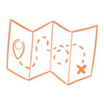 notrace-chart-logo-icon-orange icon line drawing of a chart with a starting and finish marker